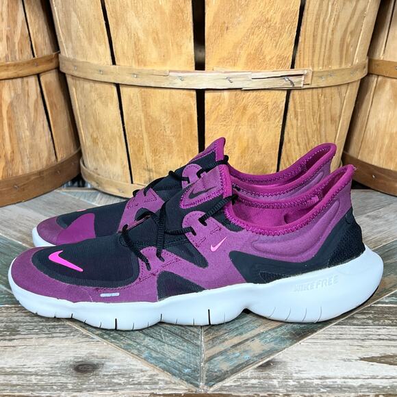 Nike Free RN 5.0 Black True Berry Pink AQ1316-007 Running Shoes Womens Size 10.5 - Picture 2 of 11